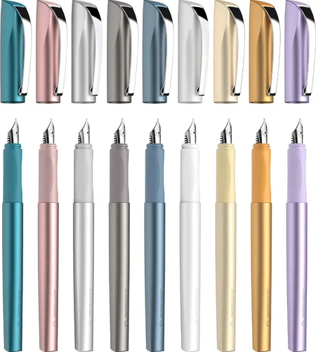 Vista 6 de Schneider 168623 Pluma estilográfica Ceod Shiny (usuarios diestros y zurdos, punta media, incluye cartucho de tinta azul rey) azul