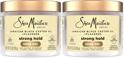 Vista 8 de SheaMoisture - Gel de sujeción fuerte con control de bordes y aceite de ricino negro jamaicano que mantiene los bordes en su lugar, sin escamas