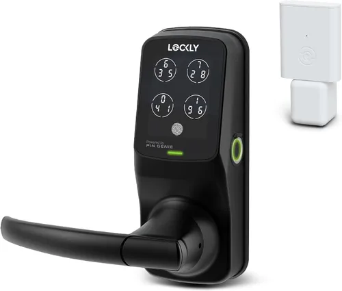Vista 9 de Lockly Secure Pro Smart Lock Wi-Fi, cerradura de puerta digital de entrada sin llave, sensor de huellas dactilares biométrico 3D, cerradura