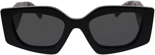 Vista 2 de Prada PR 15YSF 1AB5S0 - Lentes de sol irregulares de plástico negro lente gris