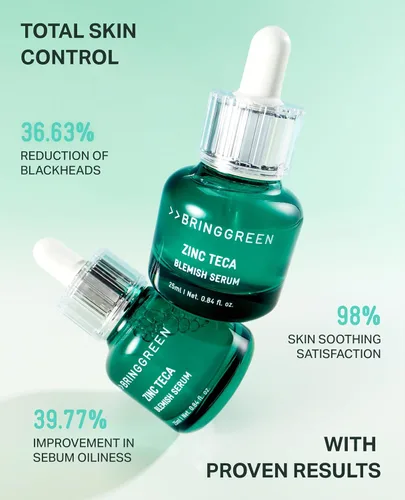 Vista 8 de BRING GREEN ZINC TECA Serum con niacinamida Suero facial calmante para pieles sensibles, minimización de poros e hidratación Cuidado de la piel