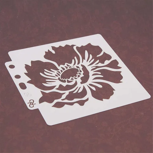 Vista 6 de Plantillas de pintura de plástico PET con diseño hueco de flores, perfectas para diseño textil, decoración de pared, ventana, papel, álbumes