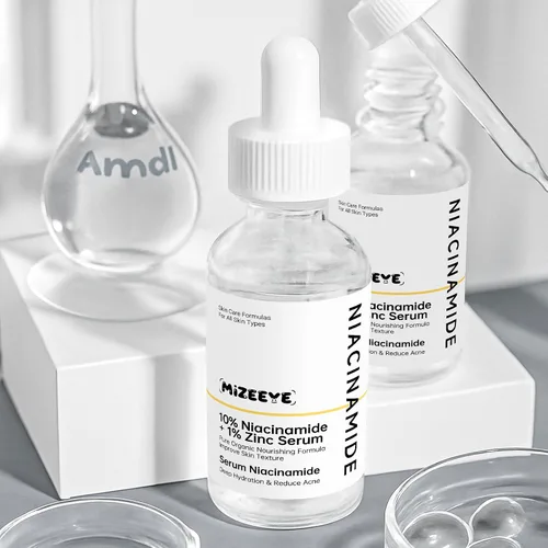 Vista 4 de Suero facial de niacinamida 10% + zinc 1% para niñas y mujeres, suero hidratante de niacinamida para el acné, enrojecimiento.