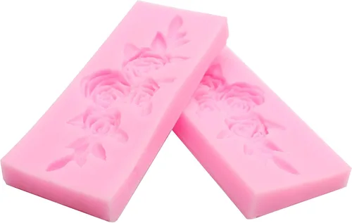 Vista 5 de 2 moldes de silicona para dulces de cuatro rosas, para fondant, moldes de caramelo de chocolate, manualidades de azúcar, moldes de pastel