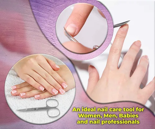 Vista 3 de ARSUK Tijeras de uñas curvadas para mujeres y hombres, tijeras de uñas para uñas y dedos de las manos para puntas de uñas y tijeras pequeñas