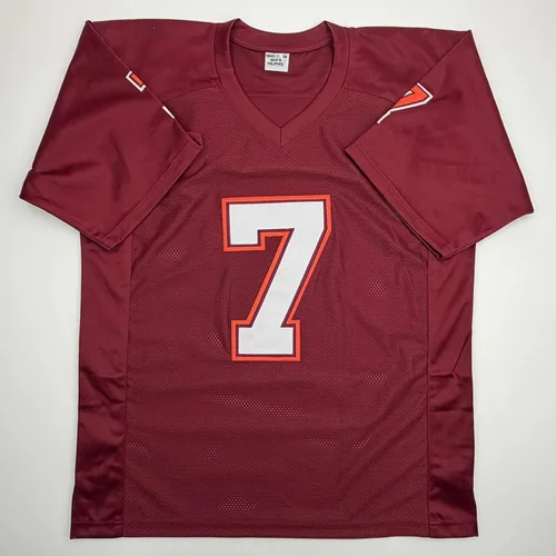 Vista 4 de Camiseta de fútbol con autógrafo Michael Mike Vick Virginia Tech Maroon College PSA/DNA COA