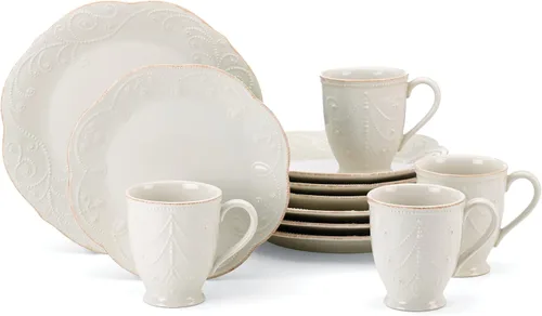 Vista 16 de Lenox French Perle - Juego de vajilla de 12 piezas, color blanco, con platos decorativos