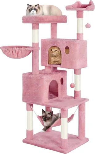 Vista 10 de Yaheetech - Árbol para gatos grandes de 64.5 pulgadas con 2 condominios, 2 perchas