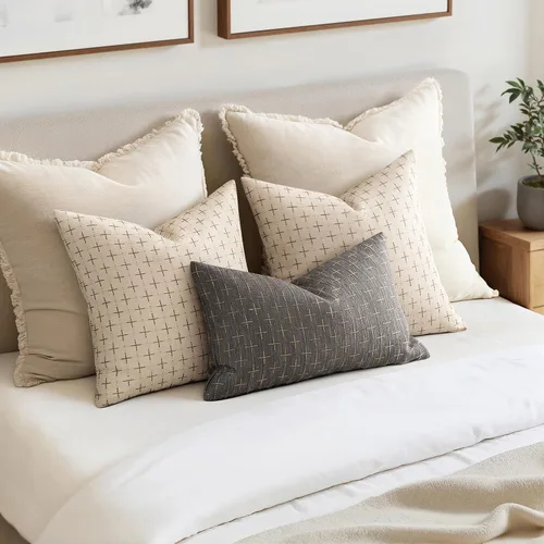 Vista 226 de MIULEE - Juego de 2 fundas de almohada decorativas de lino de arpillera navideñas, modernas, estilo campestre, rústicas, tejidas, con textura