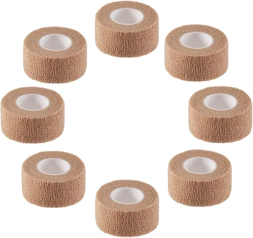 Vista 6 de Vendaje elástico autoadhesivo negro, paquete de 12 unidades de 2 pulgadas x 5 yardas, vendaje cohesivo elástico autoadherente para primeros