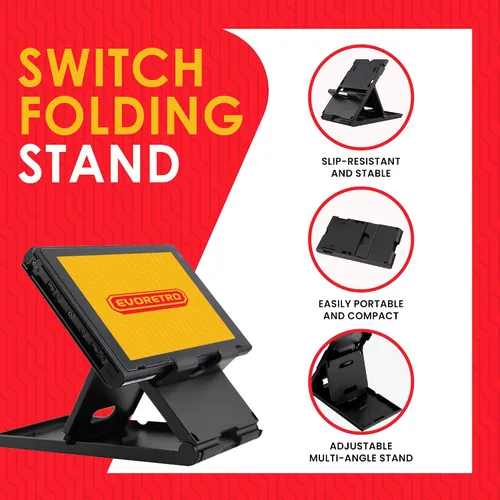 Vista 4 de Switch Accessories Kit compatible for Nintendo Switch - Black Bundle Set with Travel Case, Game Card Holder, Thumb Grip, Tempered Glass, TPU Case