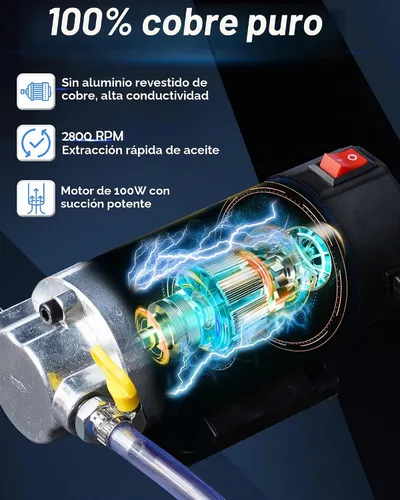 Vista 4 de Bomba de aceite 12V 100W, bomba extractora de aceite para cambio