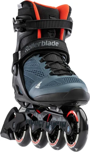 Vista 5 de Rollerblade Macroblade 90 Patines en línea de fitness para hombres adultos, Azul Orión/Naranja Picante, Patines en línea de rendimiento