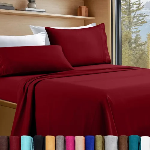 Vista 101 de Elegant Comfort - Juego de sábanas de lujo de 4 piezas - Ropa de cama de lujo de 1500 hilos, calidad de hotel prémium, microfibra, resistente a