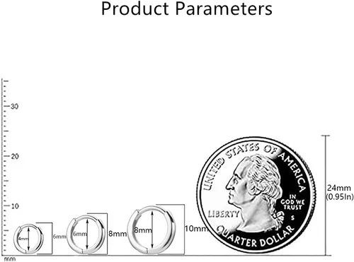 Vista 2 de Aretes de aro pequeños minimalistas para mujeres y niñas, plata de ley 925, pulido dorado, mini arracadas para cartílago, hélix, envoltura fina