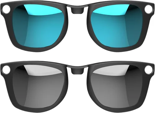 Vista 10 de HIBLOKS Clip polarizado para gafas inteligentes Ray-Ban Meta Wayfarer, Plateado