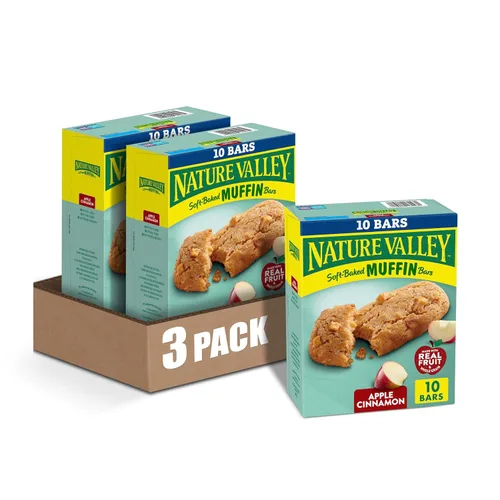 Vista 12 de Nature Valley Barras de magdalenas horneadas suaves, chispas de chocolate, barras de aperitivos, 10 barras, 12.4 onzas 8g Whole Grain per Serving