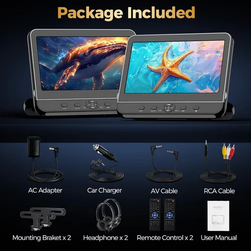 Vista 7 de Reproductor de DVD portátil de 10.51 pulgadas para coche con entrada HDMI