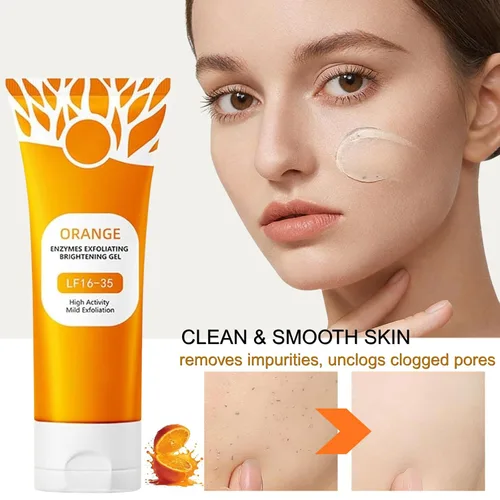 Vista 2 de 2 unidades de gel exfoliante naranja para cara y cuerpo, gel hidratante facial y corporal, limpieza profunda, hidratante suave, adecuado para todo