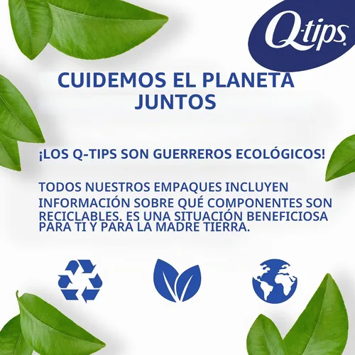 Vista 8 de Q-tips Hisopos de algodón para higiene y cuidado de la belleza, hisopo de algodón original hecho con 100% algodón, 750