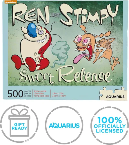 Vista 7 de AQUARIUS Ren & Stimpy - Rompecabezas de 500 piezas, sin deslumbramiento, ajuste de precisión, mercancía y coleccionables con licencia oficial de Ren