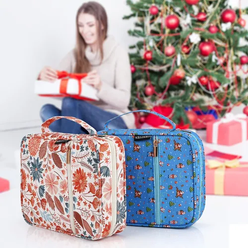 Vista 7 de Funda para la Biblia para mujeres con estampado de flores, funda de transporte para libros de la Biblia con asa duradera, funda acolchada