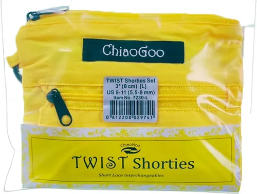 Vista 2 de ChiaoGoo Twist Shorties Set, 3" (8 cm) [L], US 9-11 (5.5-8 mm) US 9-11 (0.217-0.315 in)