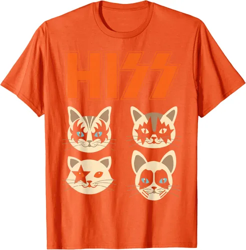 Vista 87 de Camiseta Hiss Funny Cats Kittens Rock Rockin, Negro