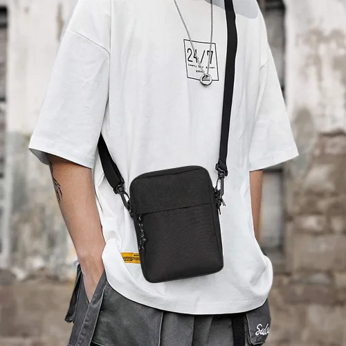 Vista 4 de Bolso bandolera pequeño para hombre, mini bolso cruzado para mujer, bolso de viaje para pasaporte, bolso de mensajero para actividades diarias