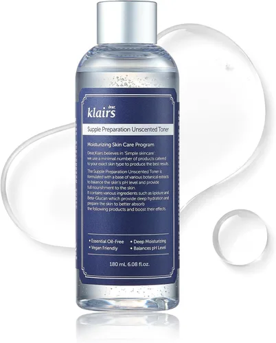 Vista 4 de DearKlairs Supple Preparation Tónico Sin Perfume, Calmante, de Absorción Rápida, No Irritante, Sin Fragancia, Tamaño de Prueba, K-Routine, Cuidado