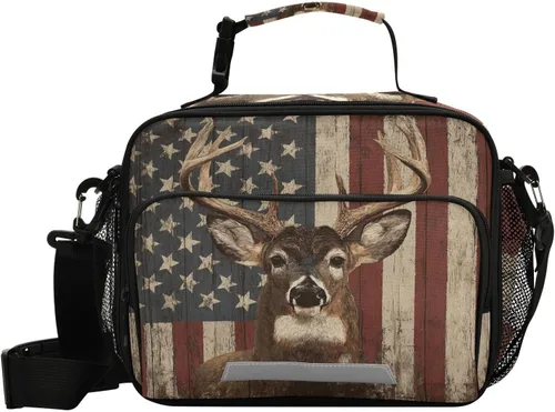 Vista 12 de Kcldeci Bolsa de almuerzo de cuero de vaca Bolsas de almuerzo aisladas Caja de almuerzo reutilizable Bolsa de mano Bolsa de mano térmica Kit