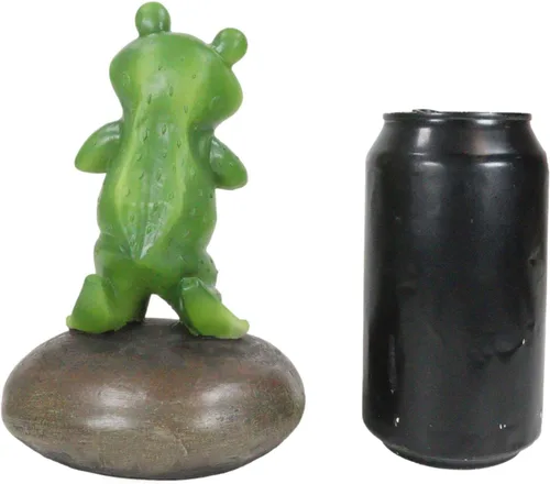 Vista 5 de Ebros Gift Fantástico salto de fe de rana comienza con oración en ambas rodillas, estatua inspiradora de rana rezando caprichosa escultura decorativa