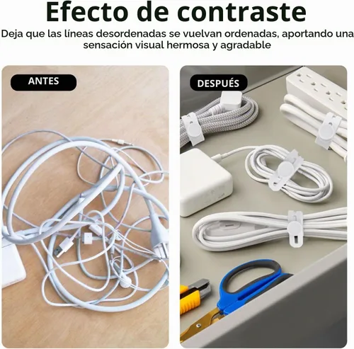 Vista 6 de Oligei 25 bridas de silicona para cables, reutilizables, de alta elasticidad para cables eléctricos, organizador de cables para auriculares
