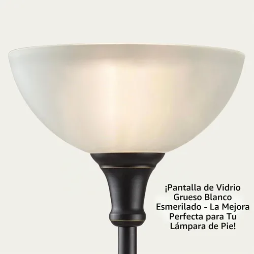 Vista 8 de LIGHTACCENTS Reemplazo de pantalla de lámpara de vidrio para lámpara de pie, vidrio esmerilado, 12 pulgadas de diámetro, apertura de 1.72 pulgadas