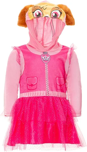 Vista 8 de Nickelodeon Paw Patrol - Conjunto de disfraz de Skye y Everest con capucha y mallas para niñas