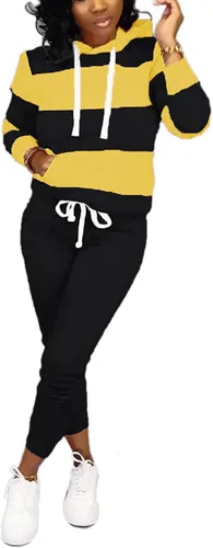 Vista 3 de Runwind Trajes de dos piezas para mujer, sudadera con capucha de 2 piezas con bolsillos