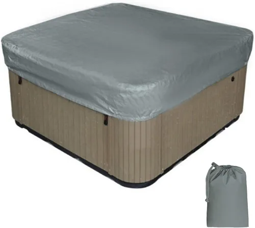Vista 10 de Cubierta cuadrada para bañera de hidromasaje, resistente al agua, 210D, Oxford resistente a los rayos UV, protección contra la intemperie, para Negro