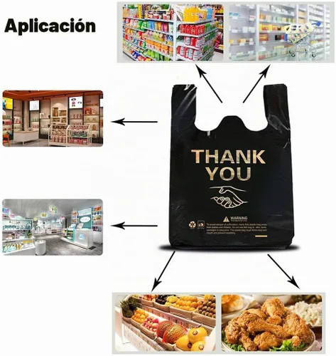 Vista 5 de ysmile 150 piezas Bolsas de Plástico Pequeñas Tipo Camiseta de Agradecimiento para Tiendas de Pequeños Negocios Bolsa de Compras de Plástico Paquete