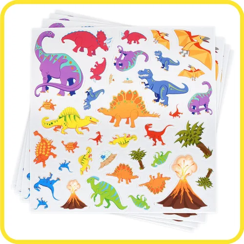 Vista 6 de READY 2 LEARN Calcomanías de espuma – Dinosaurios – Paquete de 152 – Calcomanías autoadhesivas para niños – Calcomanías de dinosaurio hinchadas 3D