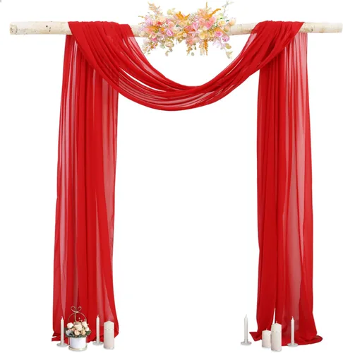 Vista 9 de 1 panel de 20 pies para arco de boda, tela transparente azul bebé para drapear, cortinas de gasa para arcos de boda, cortinas azul claro, cortinas