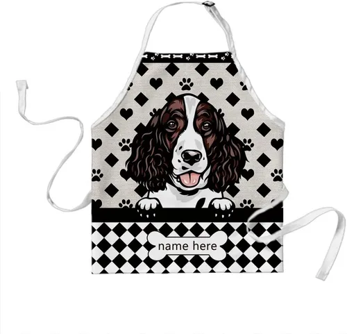 Vista 18 de Delantal de lunares de perro personalizado lindo perro salchicha, perro salchicha 3