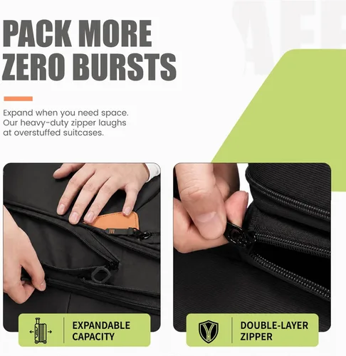 Vista 5 de Verage Cambridge - Maleta ligera con ruedas giratorias expandibles, Negro -, Conjuntos de equipaje negro Softside