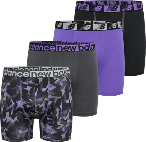 Vista 12 de New Balance Performance - Calzoncillos tipo bóxer para niño Negro/Team Royal/Blanco/Estampado Imán