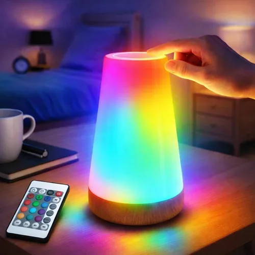 Vista 10 de Lámpara de Noche para Bebés y Guardería: Luz con Regulación de Intensidad Táctil para Lactancia y Niños - LED de Cuidado de Ojos, Luz Cálida Blanca