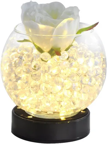 Vista 6 de KITOSUN Luz LED de florero de 4 pulgadas, color negro, estilo moderno con 9 LED blancos cálidos, control táctil, funciona