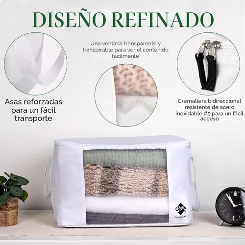 Vista 3 de Bolsas de almacenamiento de suéter de cachemira con protección contra polillas de cedro Bolsa de algodón transpirable y lavable Adecuado