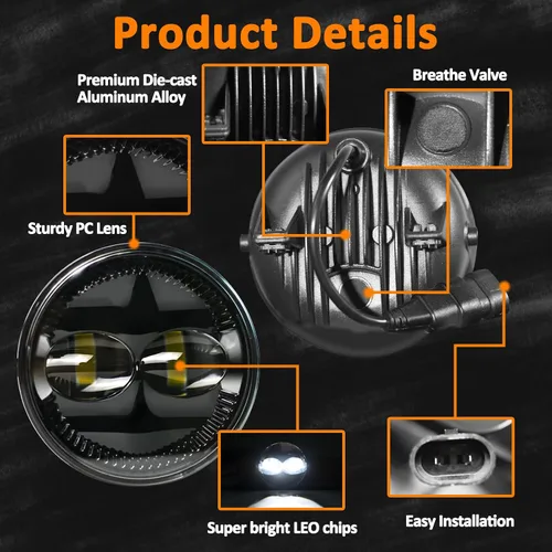 Vista 2 de Faros antiniebla LED para F150 compatibles con F150 2006-2014, Ranger 2008-2011, Expedition 2007-2014, kit de luces de conducción de parachoques