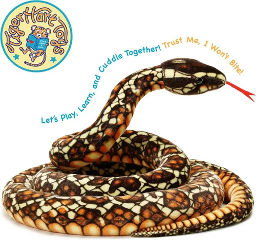 Vista 5 de TigerHart Bernard The Brown Python - Serpiente de peluche de 9 5 pies de largo