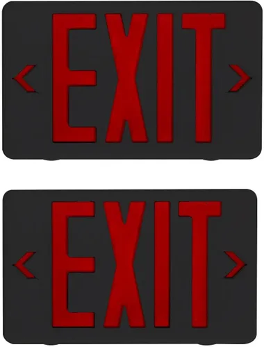 Vista 9 de Señal de salida de emergencia LED, montaje universal compatible con OSHA Negro Verde