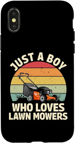 Vista 5 de just a boy who Loves Lawn mowers Funny Gardening Lover Art Case for iPhone 17
